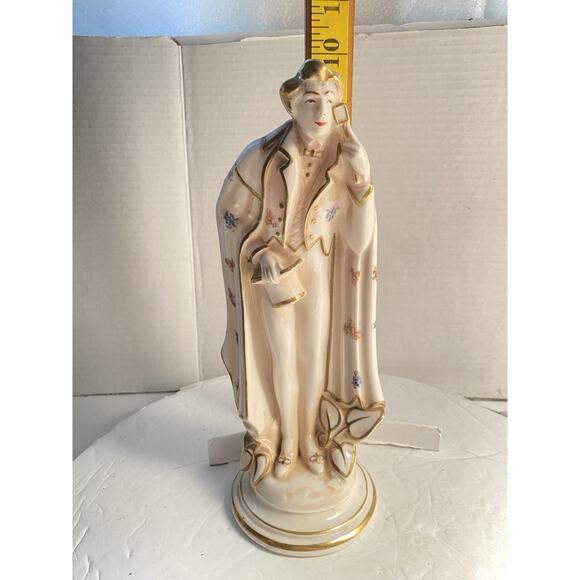 Vtg Taube China Victorian Courting Bowing Male Figurine Porcelain 9" Jim Dandy - Picture 10 of 12